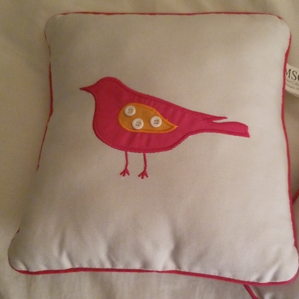 Set of 2 Pink Bird Throw Pillows